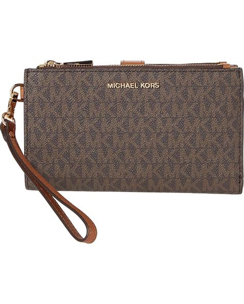 michael michael kors jet set travel large logo wristlet|mk double zip wristlet.